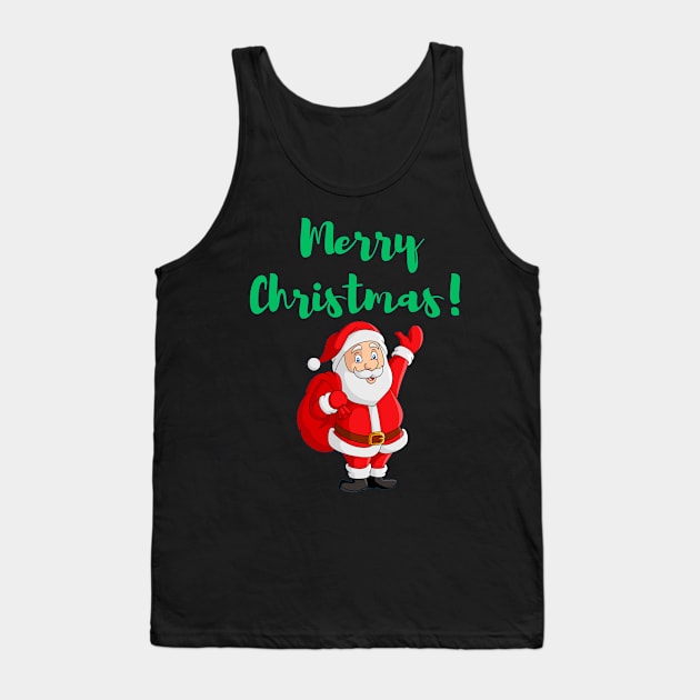 Merry Christmas Santa Carrying Presents Festive Holidays Tank Top by Jo3Designs